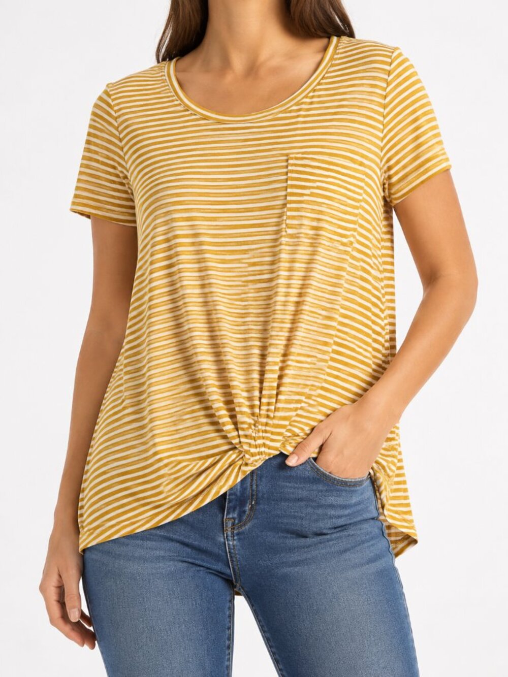 Nine Britton Striped Twist Front Top Size Small NWT